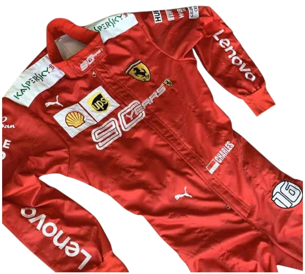2019 Charles Leclerc Scuderia Ferrari 90 Years F1 Team Embroidery Race Suit
