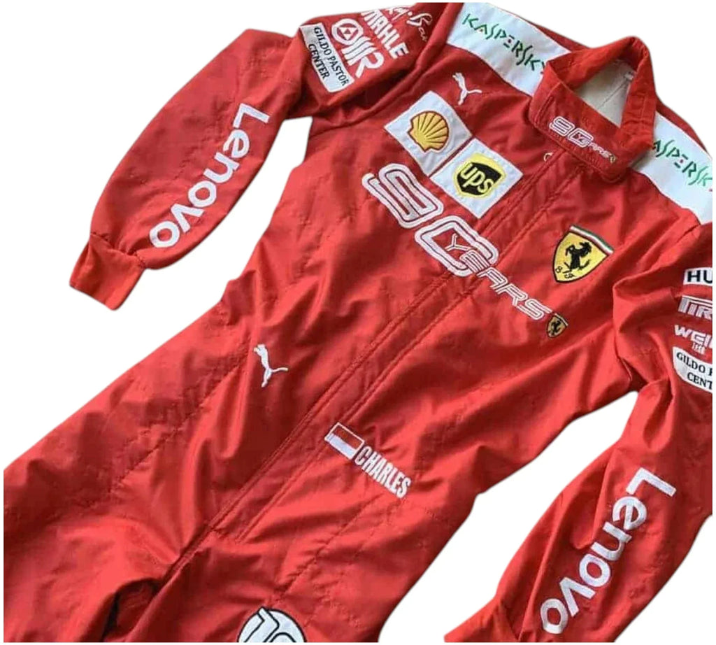 2019 Charles Leclerc Scuderia Ferrari 90 Years F1 Team Embroidery Race Suit