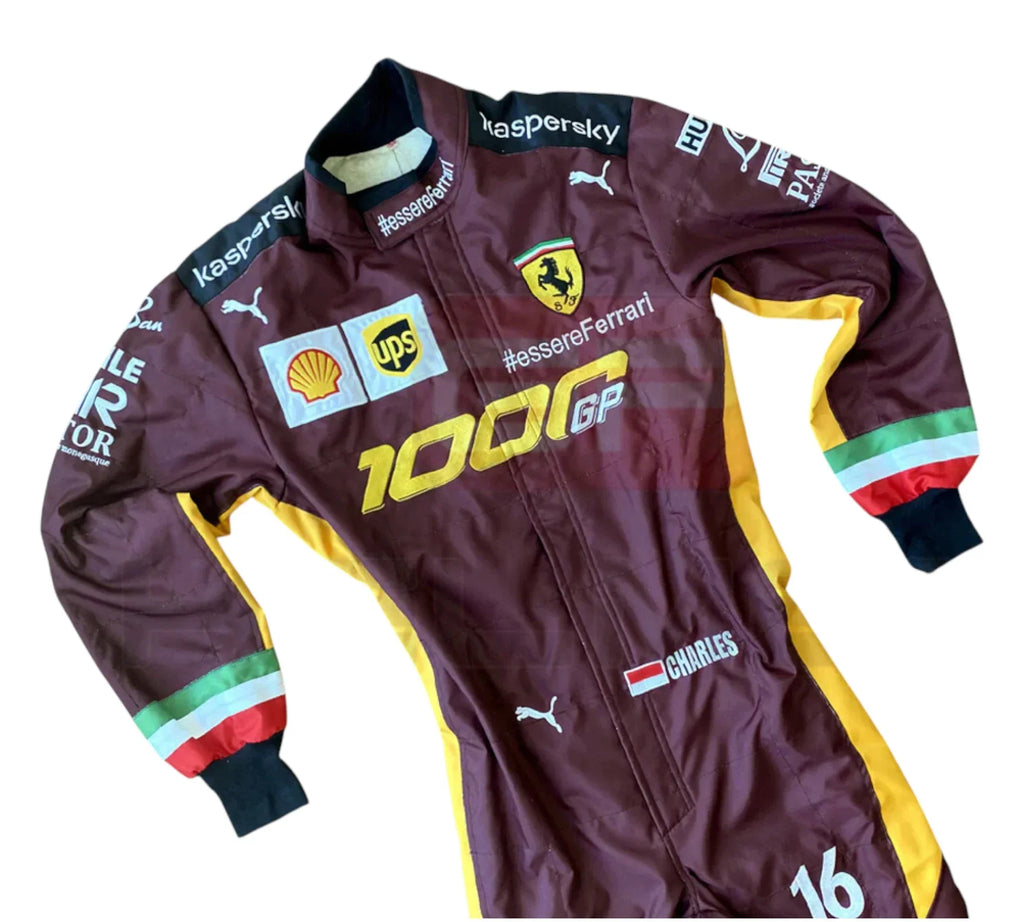 2020 Charles Leclerc Team Ferrari 1000 GP F1 Embroidery Race Suit