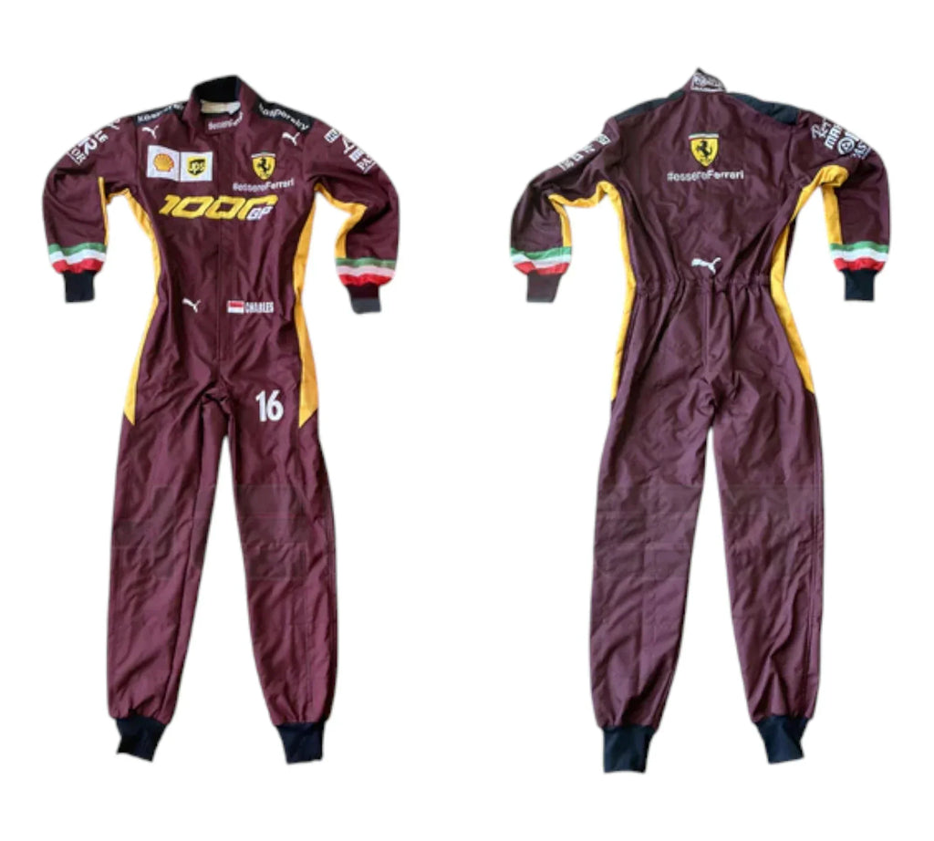 2020 Charles Leclerc Team Ferrari 1000 GP F1 Embroidery Race Suit