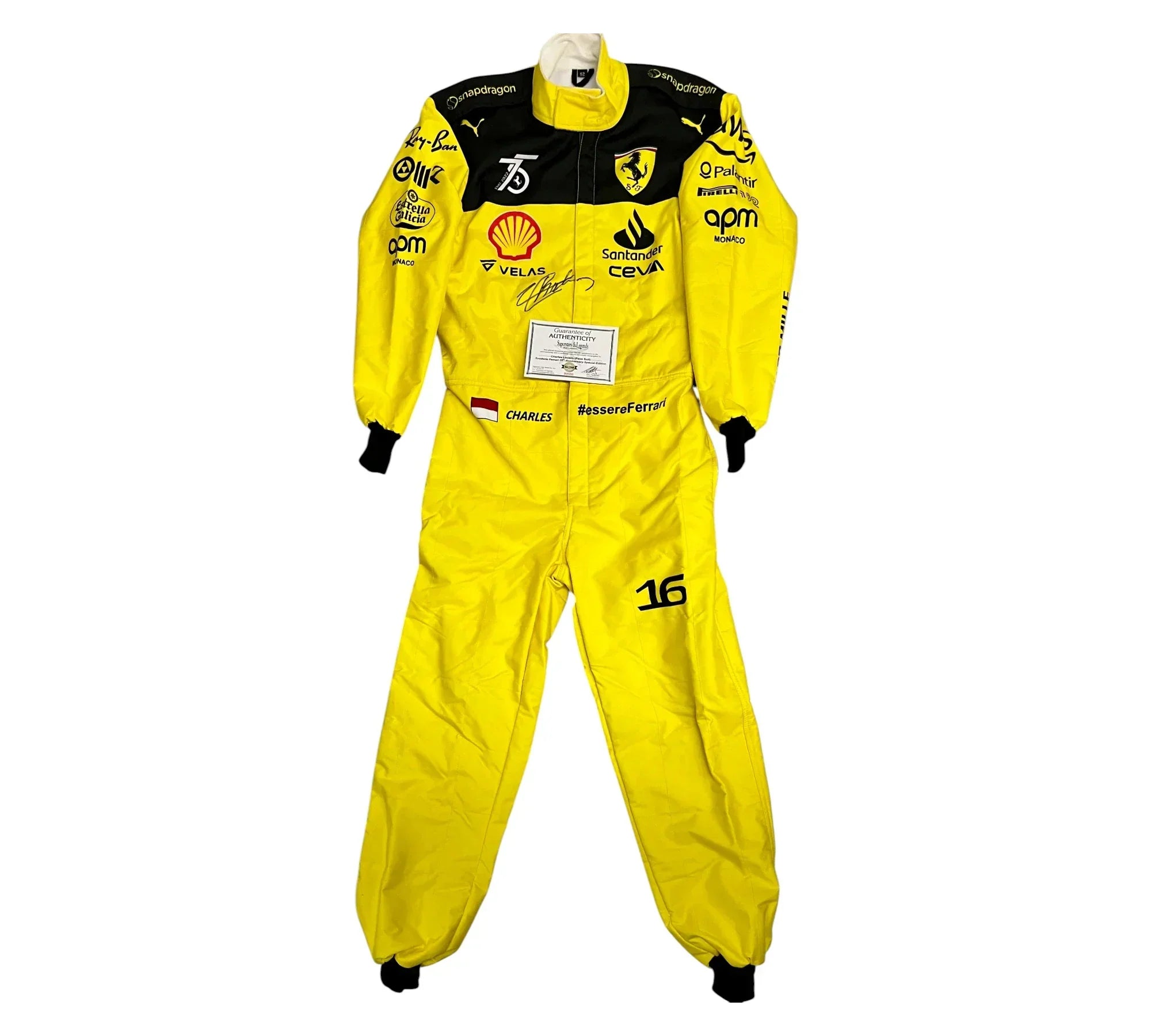 2022 Charles Leclerc MONZA GP Team Ferrari F1 Embroidered Racing Suit