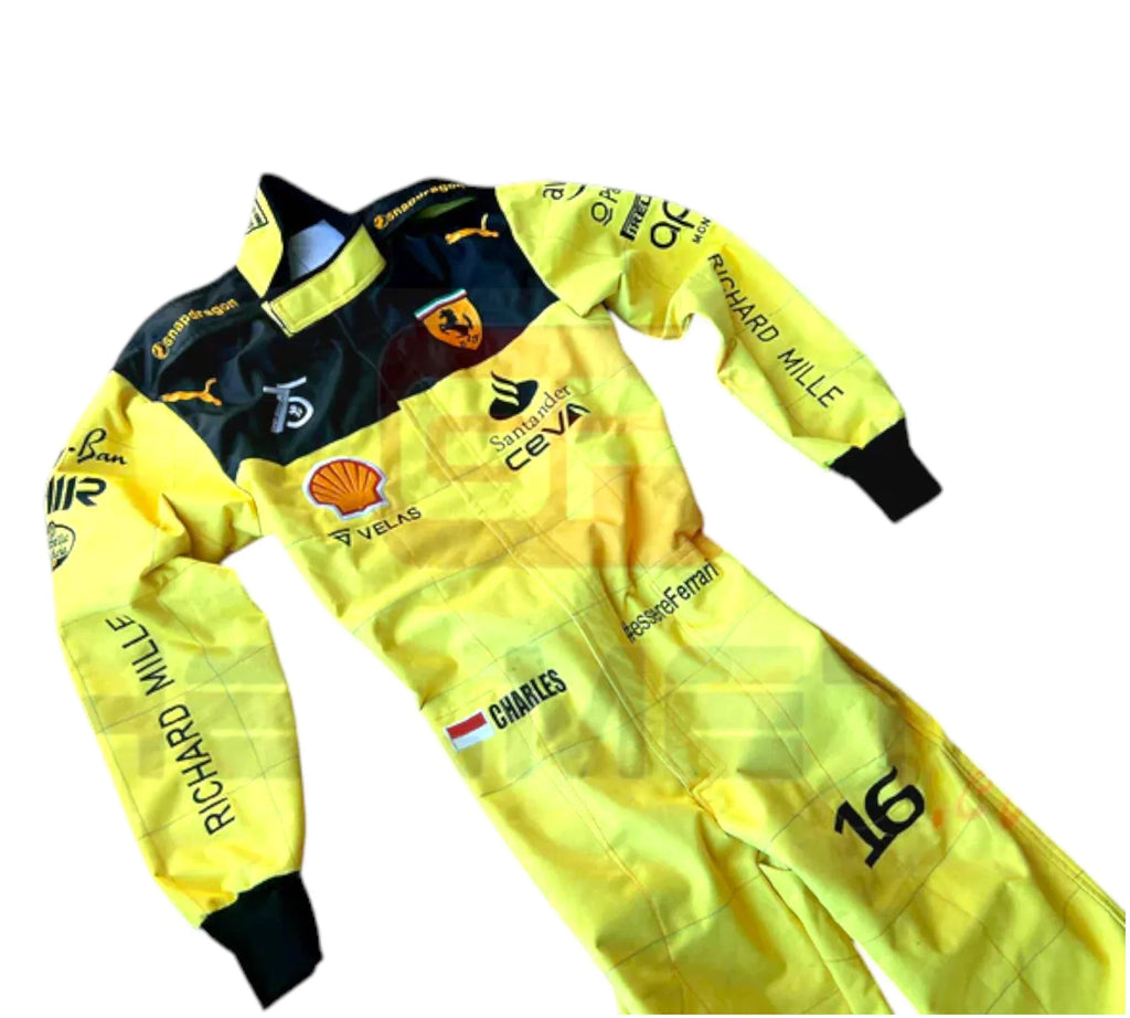 2022 Charles Leclerc MONZA GP Team Ferrari F1 Embroidered Racing Suit