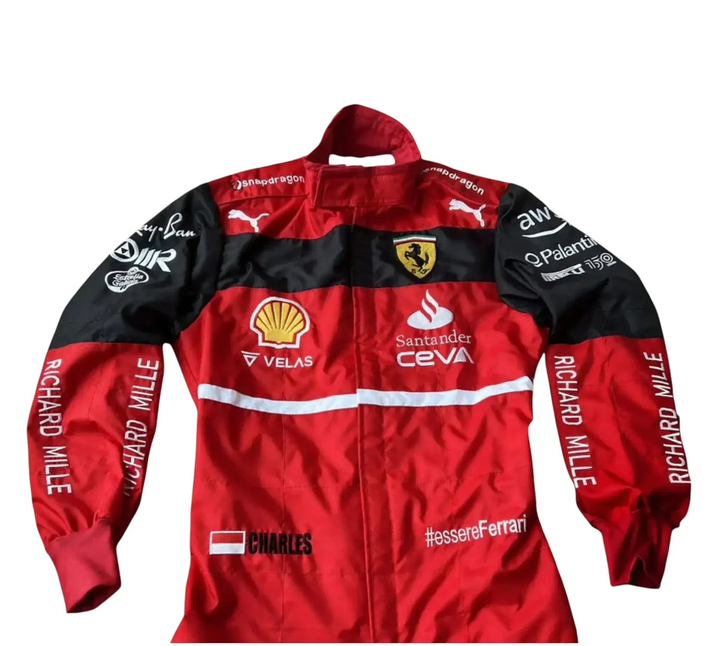 2022 Charles Leclerc  Scuderia Ferrari F1 Team Embroidery Race Suit