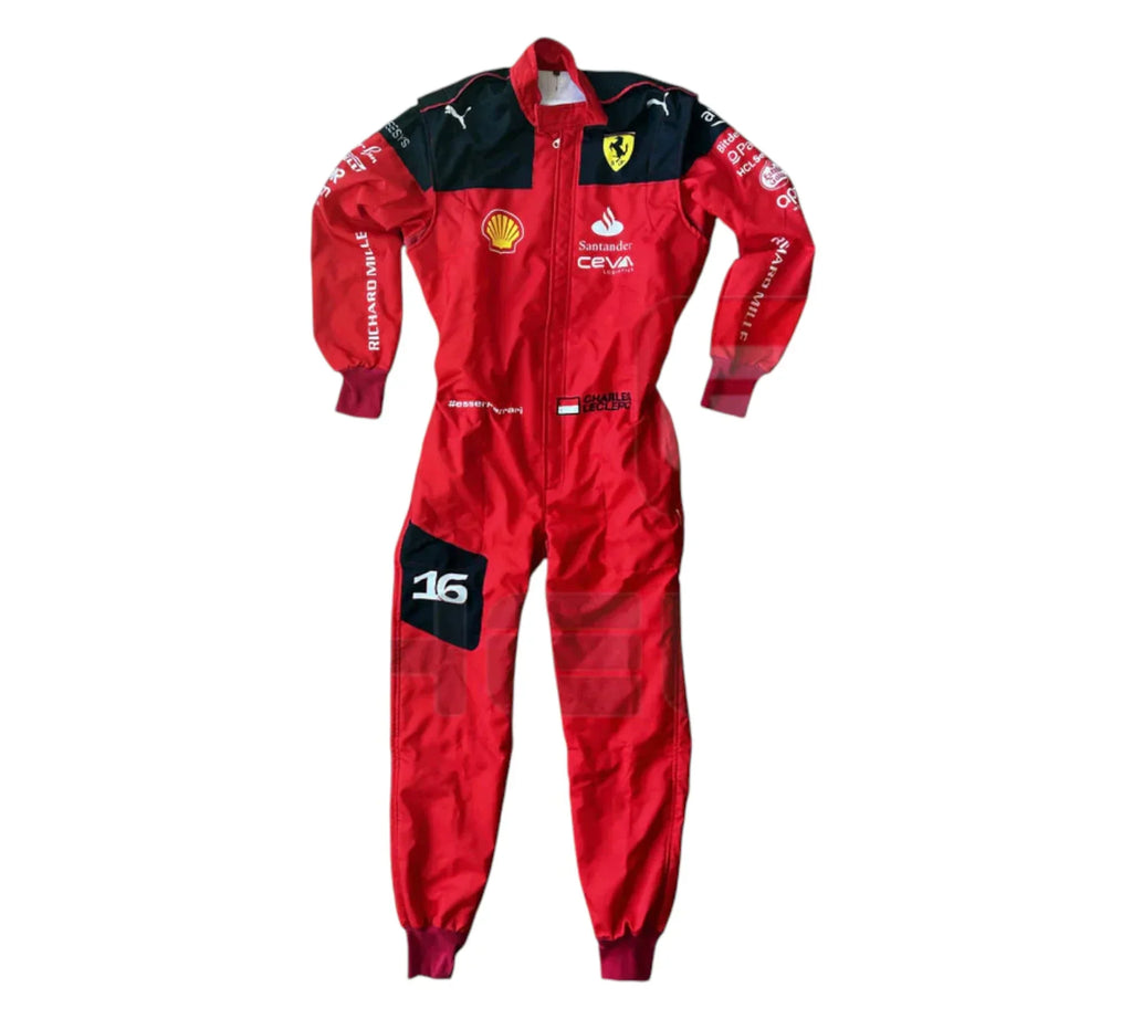 2023 Charles Leclerc Team Scuderia Ferrari Embroidery F1 Race Suit