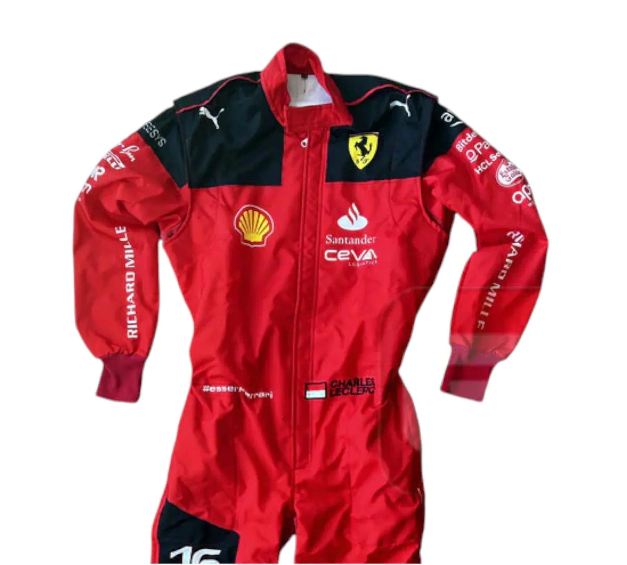 2023 Charles Leclerc Team Scuderia Ferrari Embroidery F1 Race Suit