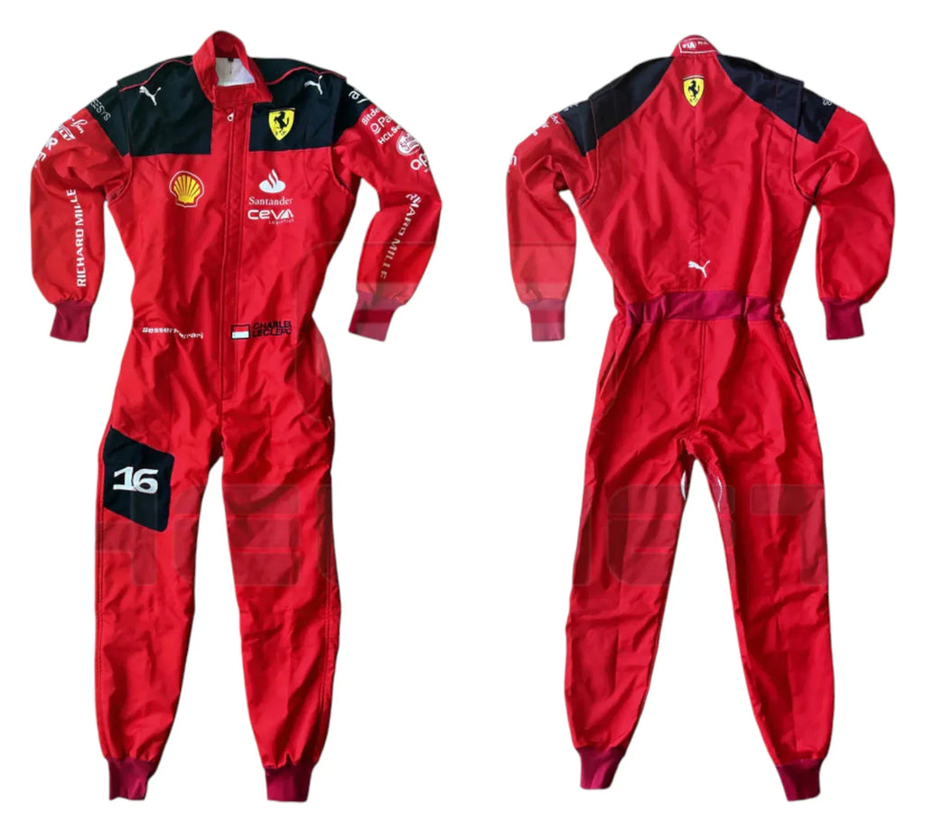 2023 Charles Leclerc Team Scuderia Ferrari Embroidery F1 Race Suit