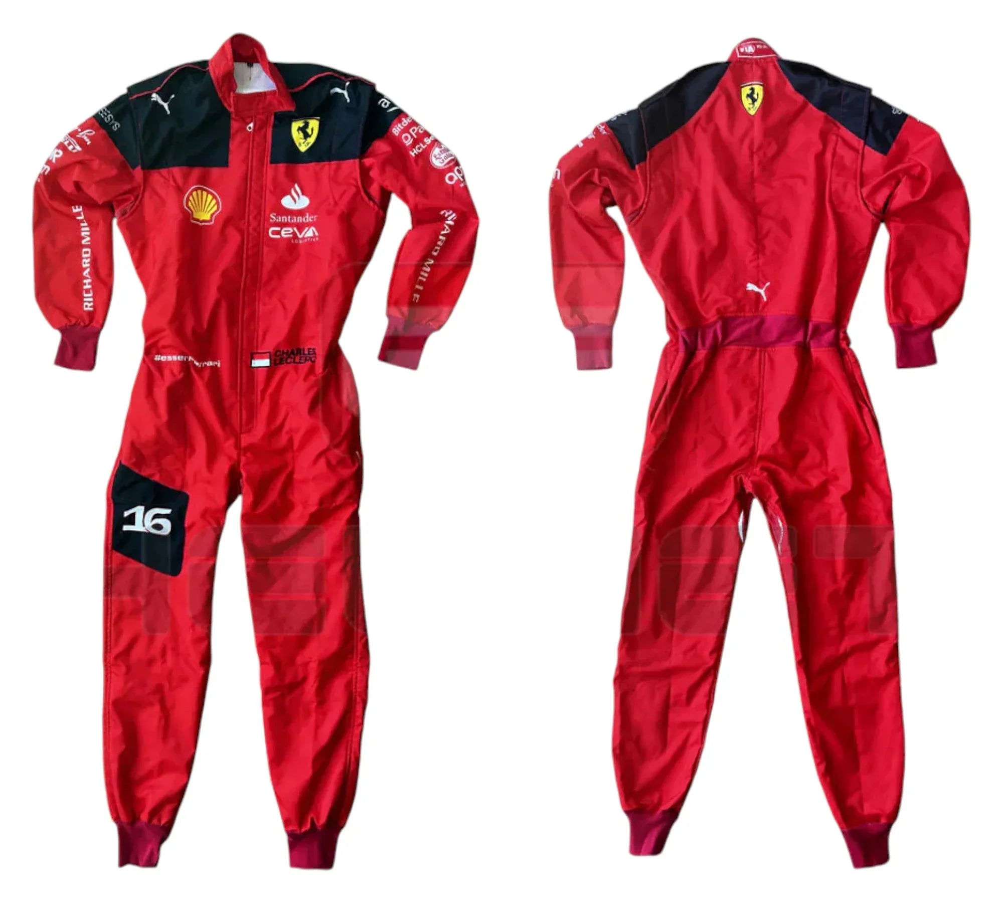 2023 Charles Leclerc Team Scuderia Ferrari Embroidery F1 Race Suit