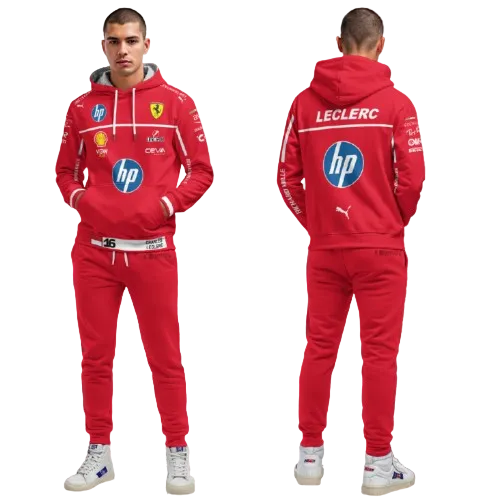 2024 Charles Leclerc Ferrari F1 Racing Tracksuit Red