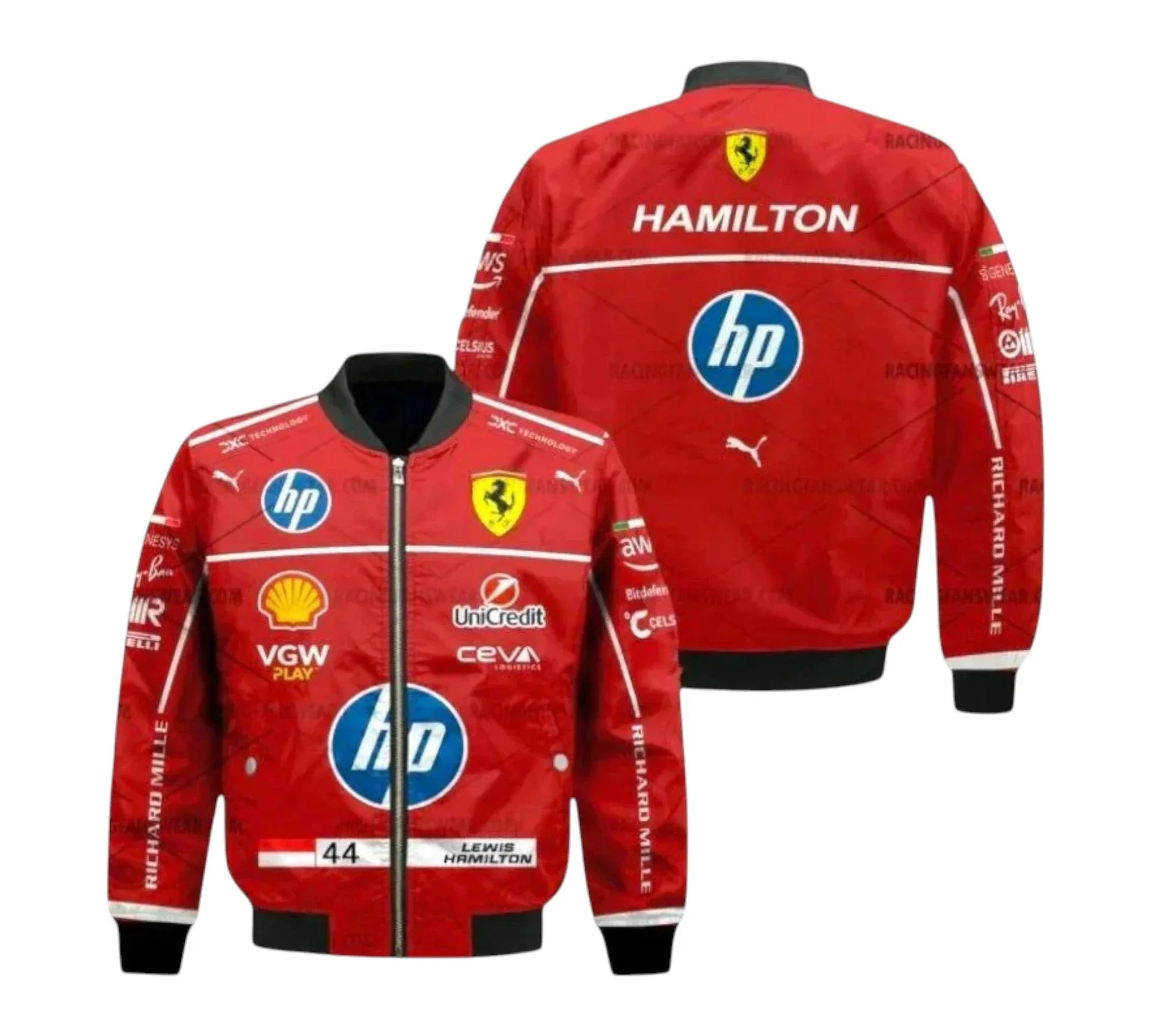 2025 Lewis Hamilton Ferrari Vintage Racing Jacket | Speed Racegear