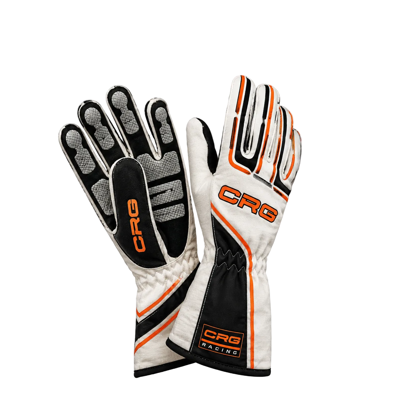 CRG Racing Gloves White Black Orange