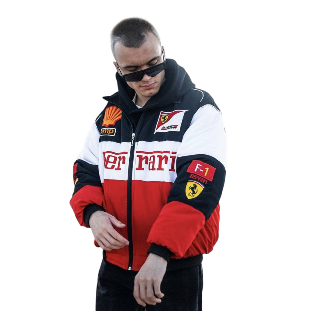 Ferrari Vintage F1 Jacket Embroidry Fire Proof  White