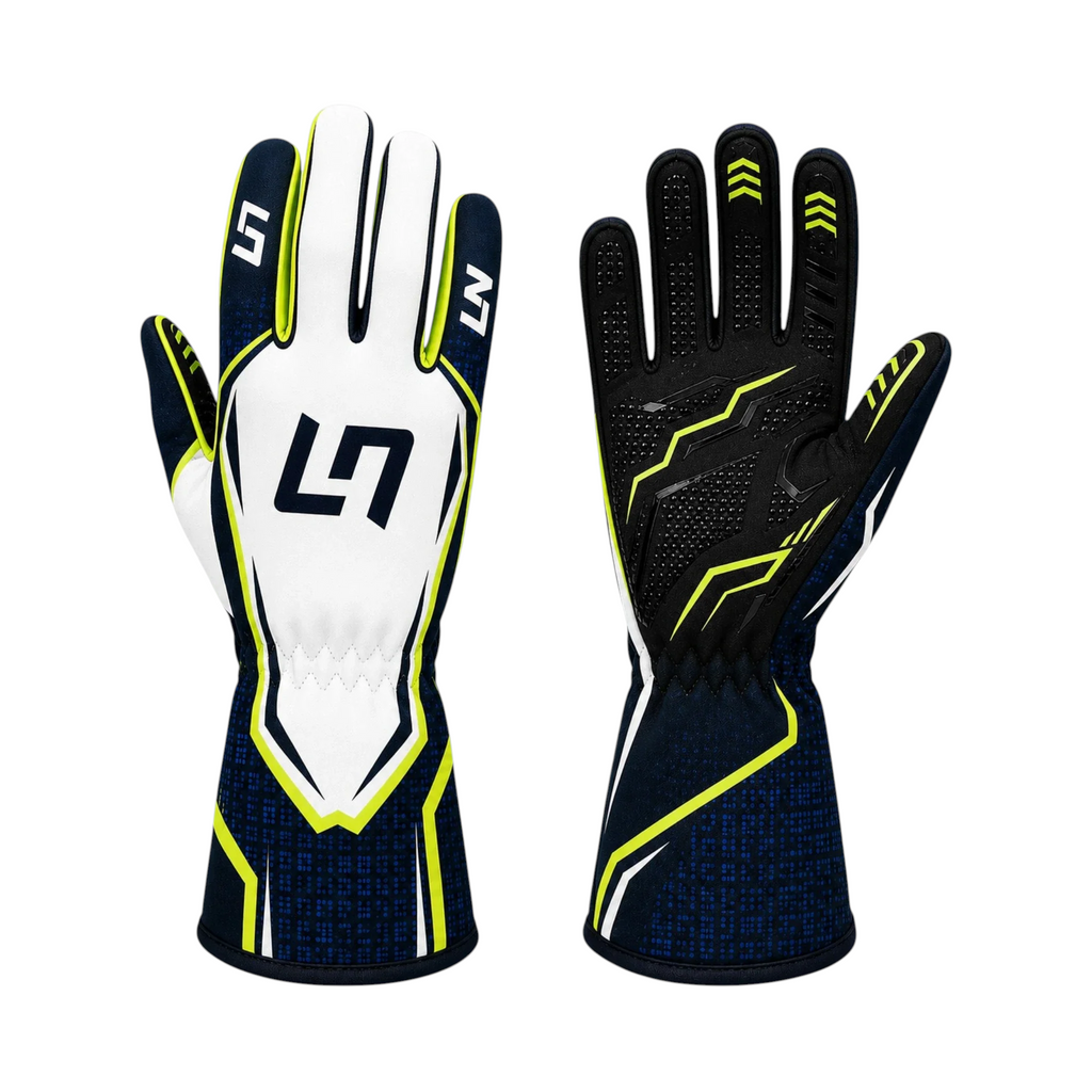 LN Phantom White Kart Racing Gloves