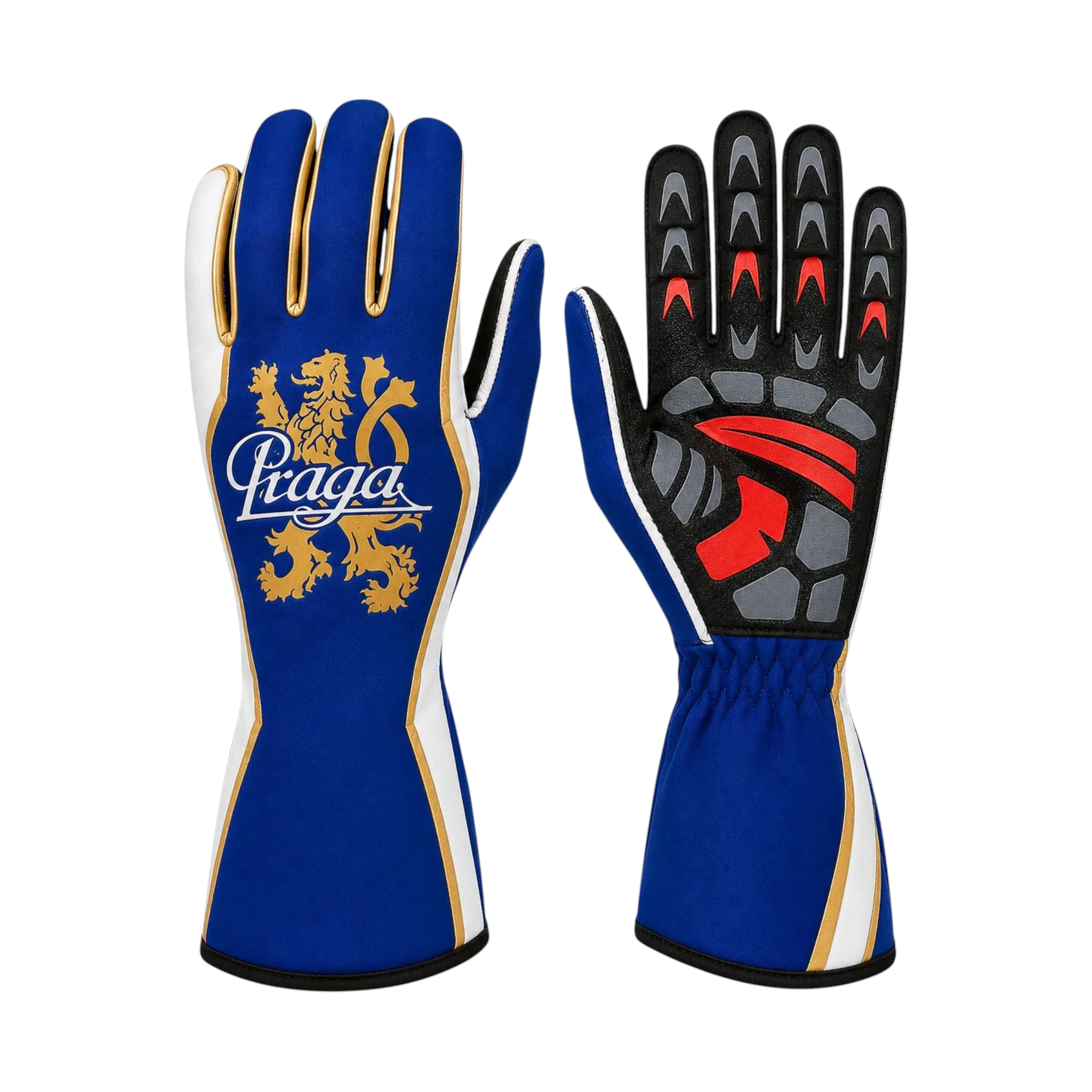 Praga Blue Gold Kart Racing Gloves